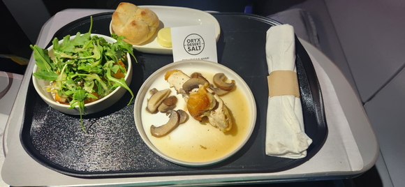 Butternut Squash, Chicken Marsala (hold the breadcrumbs), warm roll with cool butter