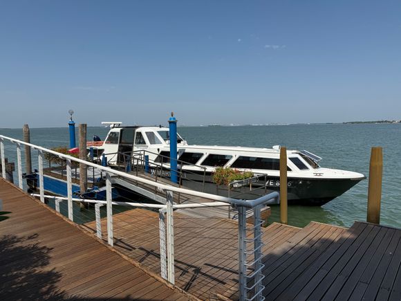 The complimentary shuttle boat