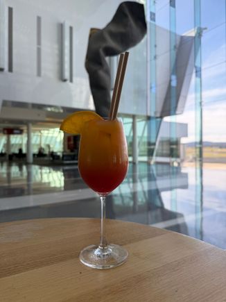 Drink #1 Tequila sunrise courtesy of priority pass 