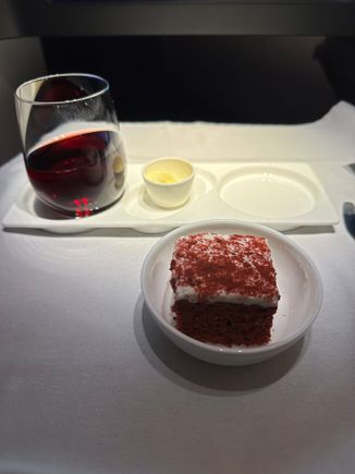 The cake was tiny but nice enough. Didn’t bother with breakfast. 