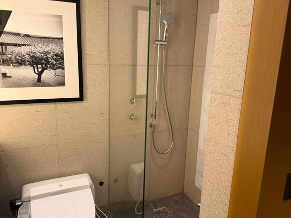 King bedroom bathroom with no rainfall shower