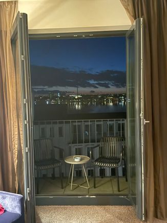 The view through the double doors