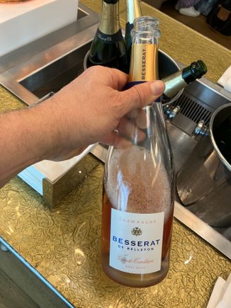 Pink Champagne in the First Lounge today!
