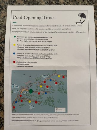 Pool closures and timings
