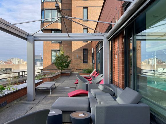 The outdoor terrace looks a bit bare chilly in October but i bet during high summer it is actually quite nice 