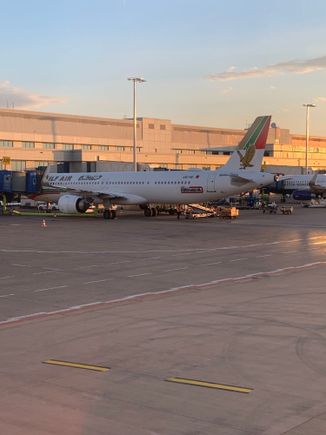 GF A321neo parked next to us