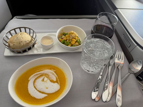 soup was lovely. Salad was not really good at all, but I hate lima beans