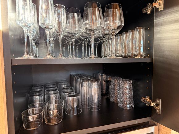 Lots of glassware.