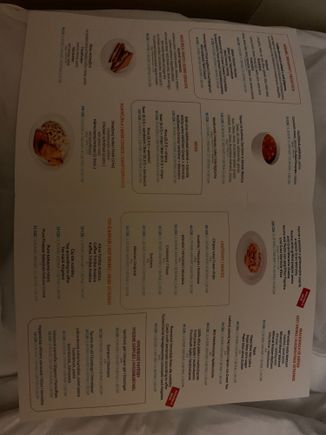 Room service menu