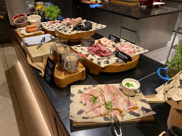 Breakfast buffet.