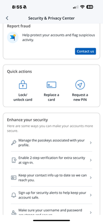 In the Chase, you can disable 2FA 