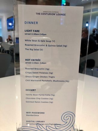 Not a bad menu...