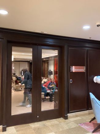 Club Intercontinntal lounge is located on the RC level next to the escalators connecting the lower and upper lobby