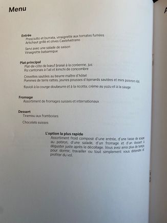 Dinner Menu