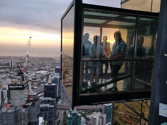 You can pay extra and get into an extending glass platform (I did not do it)