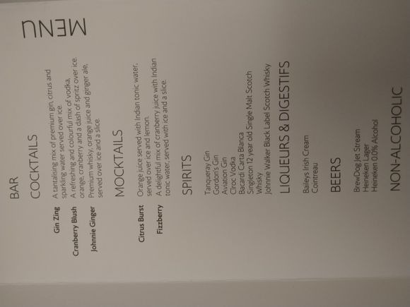 Menu - Dinner
