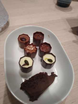 Assorted chocolates (self served from the cheese/dessert table from the buffet)