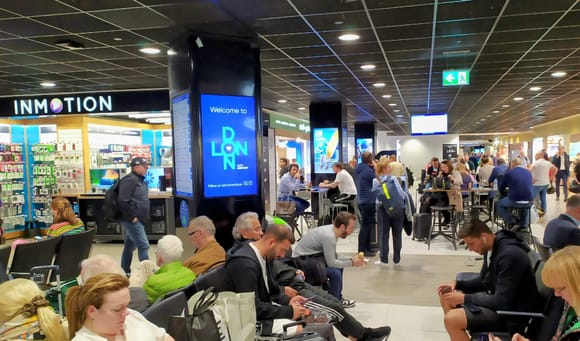 There are no VIP lounges at London City Airport, everyone crowds into the same public area 