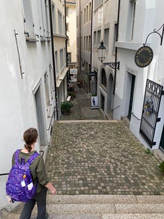 Narrow walkway in Zurich