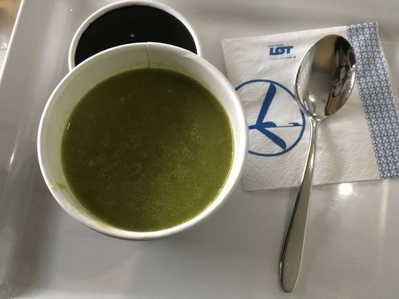 Cream soup of green vegetables without toast