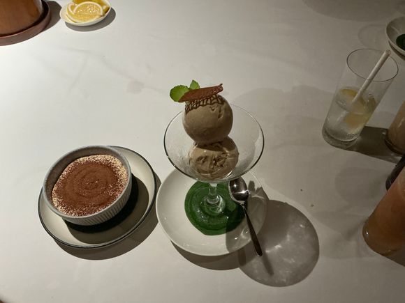 Stronger coffee ice cream and tiramisu 