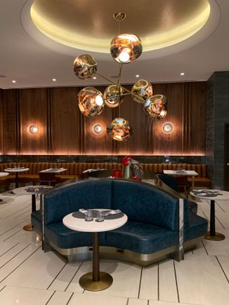 My favorite indoor seating area in the lounge with the gorgeous decor