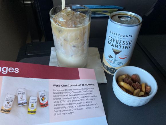 Espresso Martini + Bailey's
And the nut bowl had a preztel 