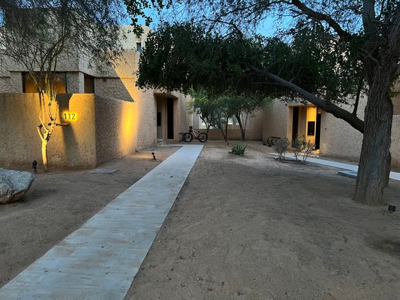 Walking around the property.