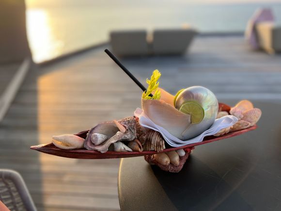 Signature Bloody Mary.  Unfortunately you can't order this at breakfast, only dinner/HH at the Whale Bar.  