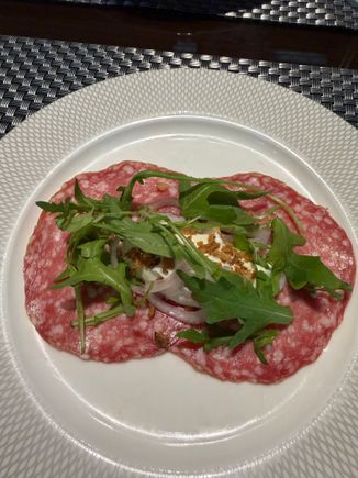 This is the salami - which does not have piquillo peppers, nor Houmous!