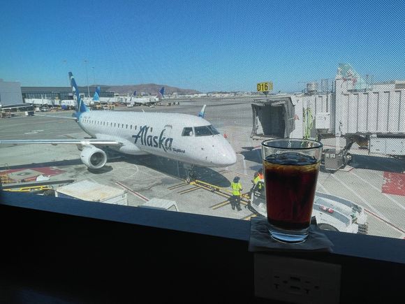 Taken from the SFO lounge today. Shout out to fellow FlyerTalk anteater. This is my last Alaska flight for the year . Heading South to warmer weather for the Winter.