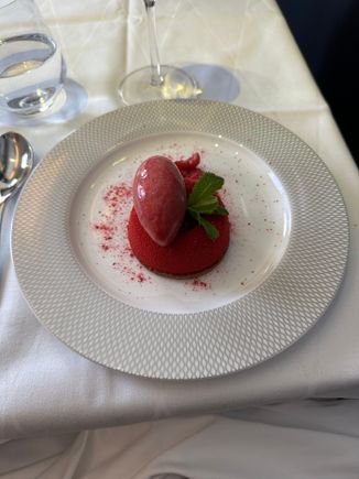 The cake was nice although the sorbet was rock hard which detracted a bit from the overall 