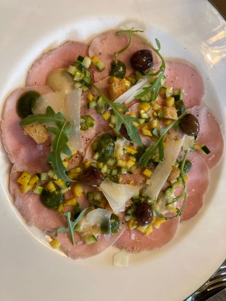 Plat du jour: carpaccio of veal