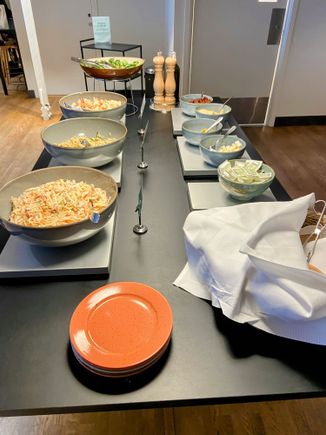 Lunch spread was basically salad