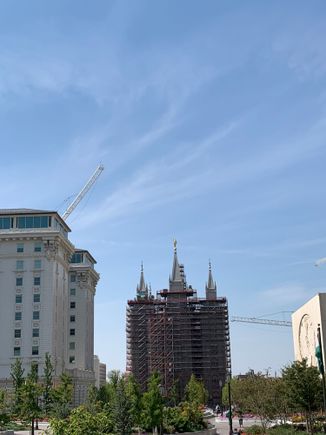 The Temple is still under construction for earthquake retrofitting. 