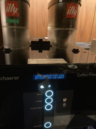 Illy bean to cup machine : this machine is specially set up for your to go / take away coffees on the move