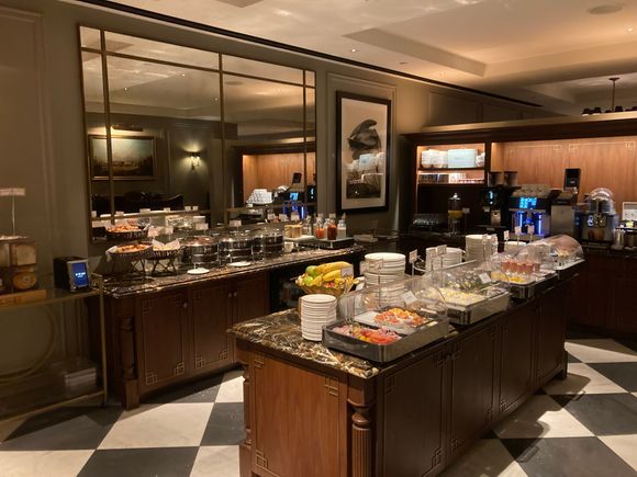 Buffet set up for breakfast 