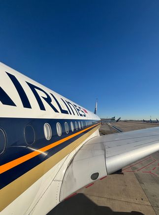Looking back along the fuselage 