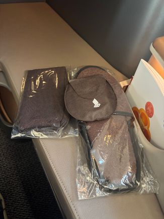 Eye mask, socks and slippers