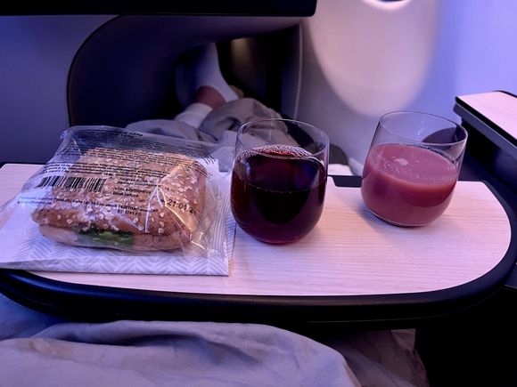 Filled sandwich before arrival