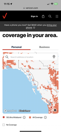 Verizon cruise coverage