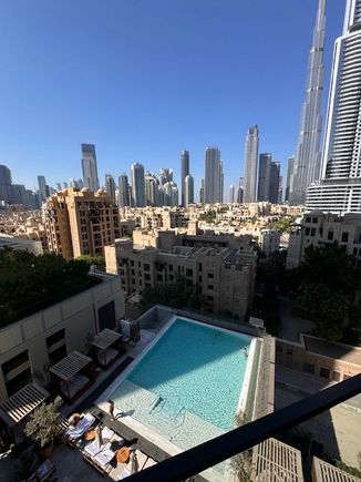 The pool area is way too small and too few chairs, but the views are excellent.