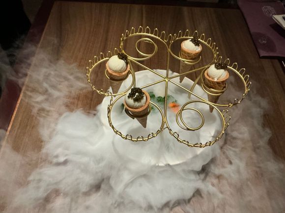 Caviar mini ice cream cones