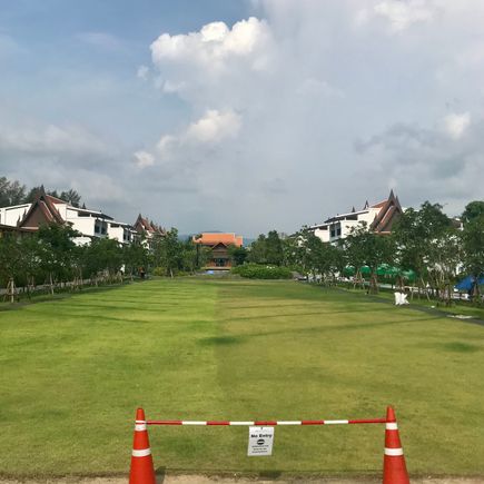View from the beach towards the new wing
