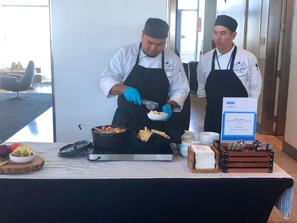 Indian station at the UC today serving Paneer Makhani and naan.