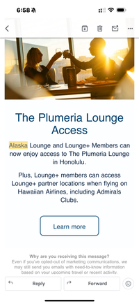 I know it’s not really convenient…..but from the email about my upcoming trip to HNL, lounge+ members have access to the AC  in T3 when flying HA.  I may have to try given that the AC is much better than the Plumeria. 