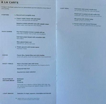 Huge improvement over last flight in Dec as main meal is now Lunch as opposed to Breakfast