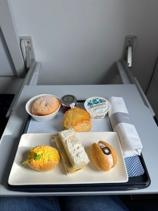 Afternoon tea on BA1399 MAN-LHR 
Quick flight and friendly crew 