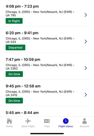 UA3305 not showing on the app ... 