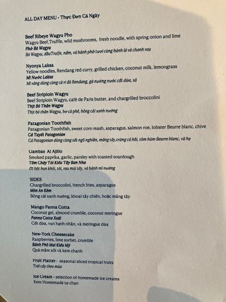 Club all-day menu